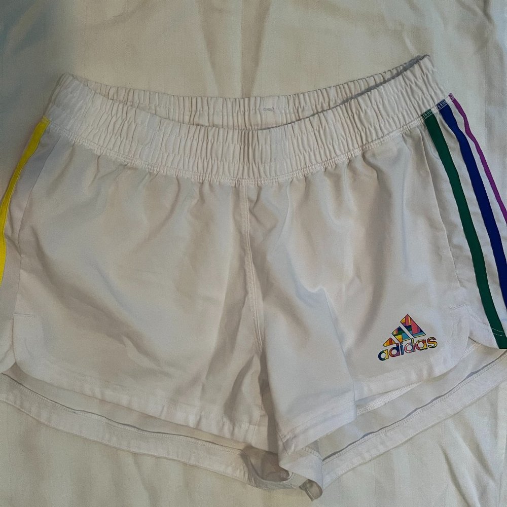 COPY - Small White/Pride Adidas Shorts